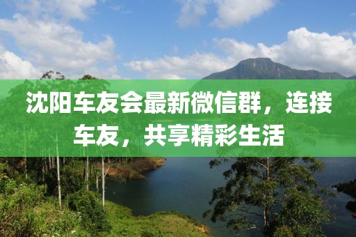 沈阳车友会最新微信群，连接车友，共享精彩生活