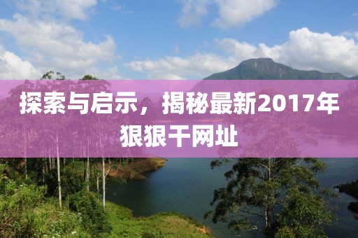 探索与启示，揭秘最新2017年狠狠干网址