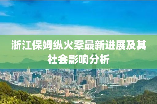 浙江保姆纵火案最新进展及其社会影响分析