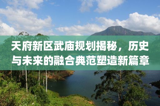 天府新区武庙规划揭秘，历史与未来的融合典范塑造新篇章