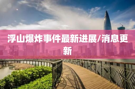 浮山爆炸事件最新进展/消息更新