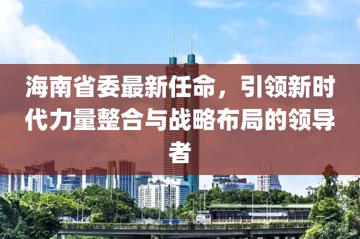 海南省委最新任命，引领新时代力量整合与战略布局的领导者