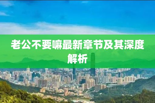 老公不要嘛最新章节及其深度解析