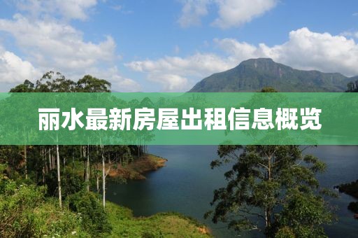 丽水最新房屋出租信息概览