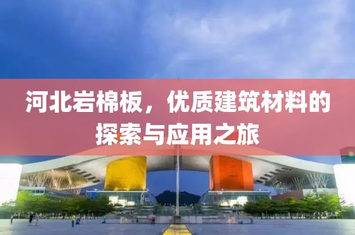 河北岩棉板，优质建筑材料的探索与应用之旅