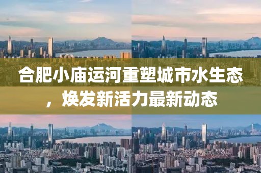 合肥小庙运河重塑城市水生态，焕发新活力最新动态