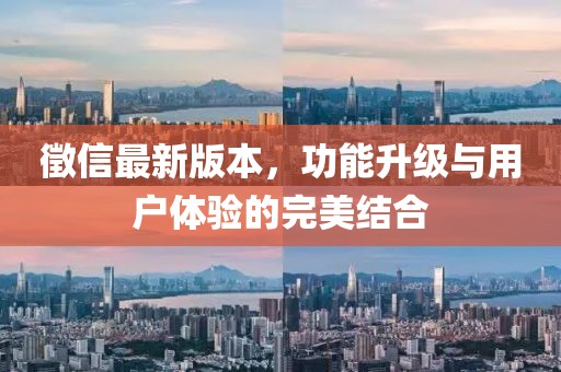 徵信最新版本，功能升级与用户体验的完美结合