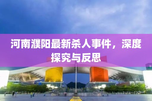 河南濮阳最新杀人事件，深度探究与反思