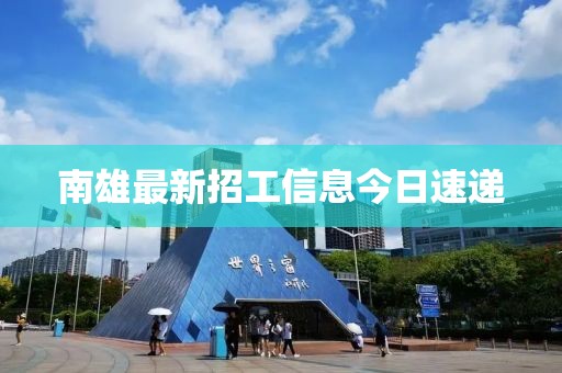 南雄最新招工信息今日速递