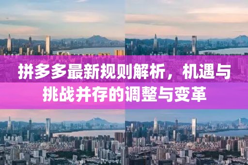 拼多多最新规则解析，机遇与挑战并存的调整与变革