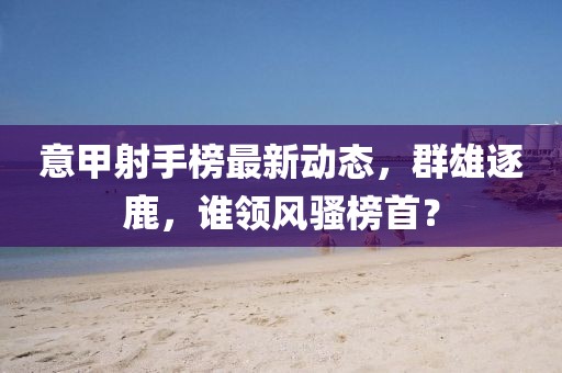 意甲射手榜最新动态，群雄逐鹿，谁领风骚榜首？