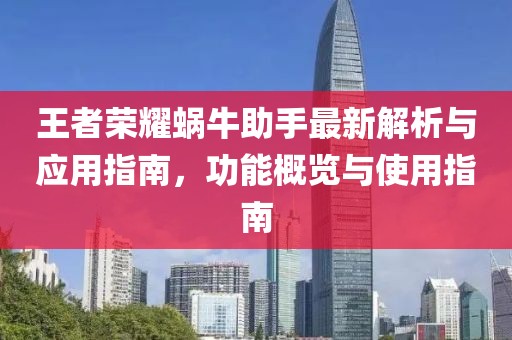 王者荣耀蜗牛助手最新解析与应用指南，功能概览与使用指南
