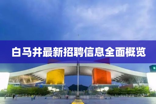 白马井最新招聘信息全面概览