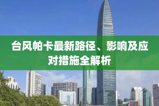 台风帕卡最新路径、影响及应对措施全解析
