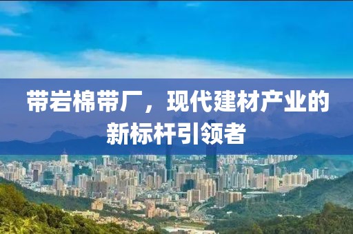 带岩棉带厂，现代建材产业的新标杆引领者