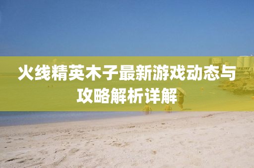 火线精英木子最新游戏动态与攻略解析详解