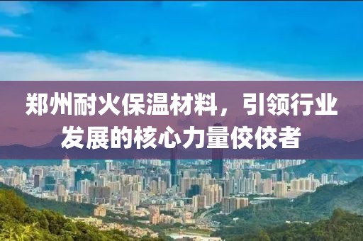 郑州耐火保温材料，引领行业发展的核心力量佼佼者