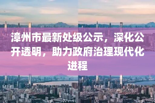 漳州市最新处级公示，深化公开透明，助力政府治理现代化进程