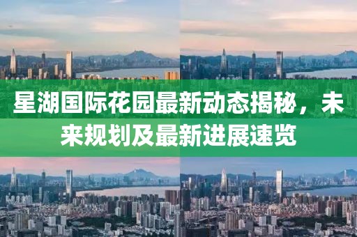 星湖国际花园最新动态揭秘，未来规划及最新进展速览