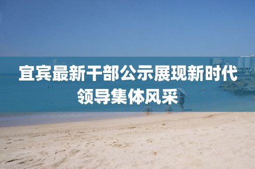 宜宾最新干部公示展现新时代领导集体风采