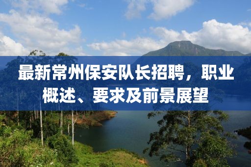 最新常州保安队长招聘，职业概述、要求及前景展望