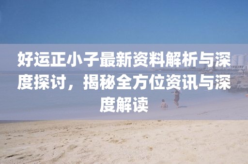 好运正小子最新资料解析与深度探讨，揭秘全方位资讯与深度解读