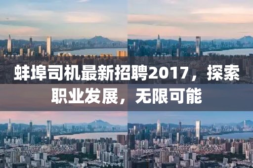 蚌埠司机最新招聘2017，探索职业发展，无限可能