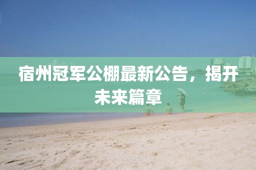 宿州冠军公棚最新公告，揭开未来篇章