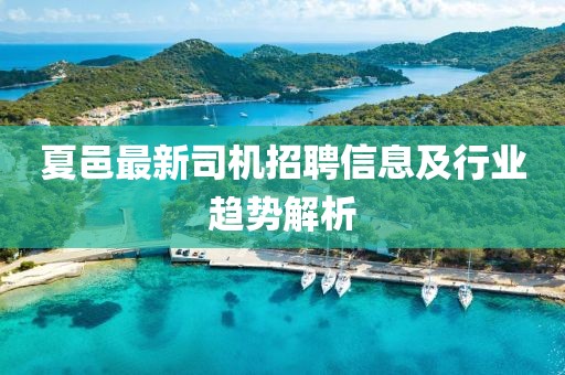 夏邑最新司机招聘信息及行业趋势解析
