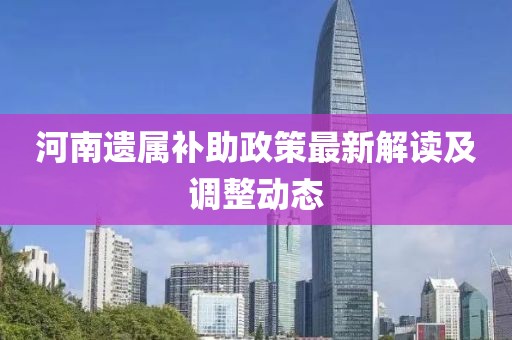 河南遗属补助政策最新解读及调整动态