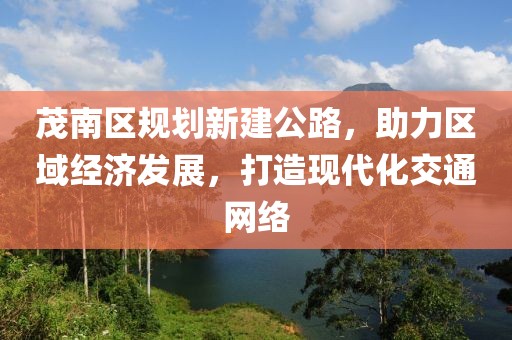 茂南区规划新建公路，助力区域经济发展，打造现代化交通网络