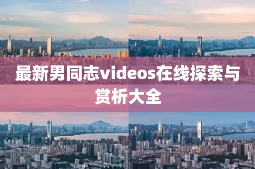 最新男同志videos在线探索与赏析大全