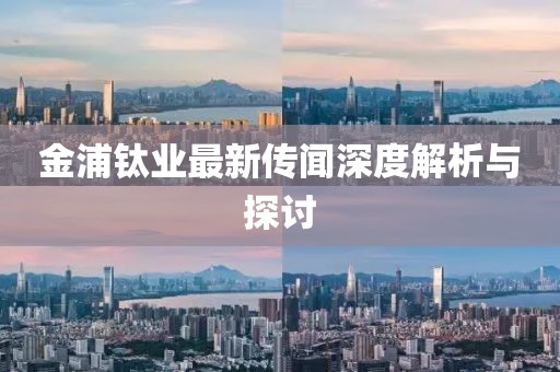 金浦钛业最新传闻深度解析与探讨