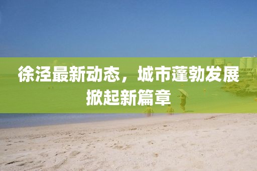 徐泾最新动态，城市蓬勃发展掀起新篇章