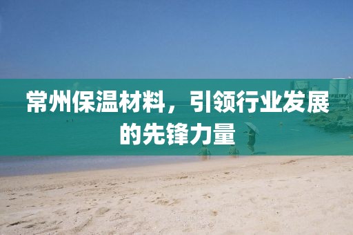 常州保温材料，引领行业发展的先锋力量