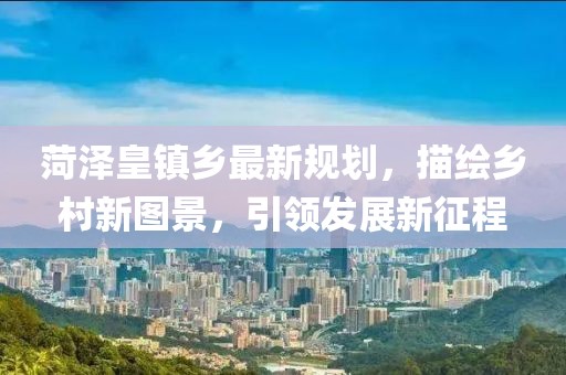 菏泽皇镇乡最新规划，描绘乡村新图景，引领发展新征程