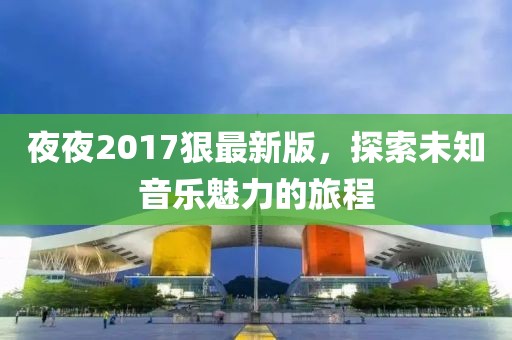 夜夜2017狠最新版，探索未知音乐魅力的旅程