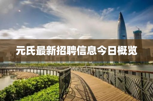 元氏最新招聘信息今日概览