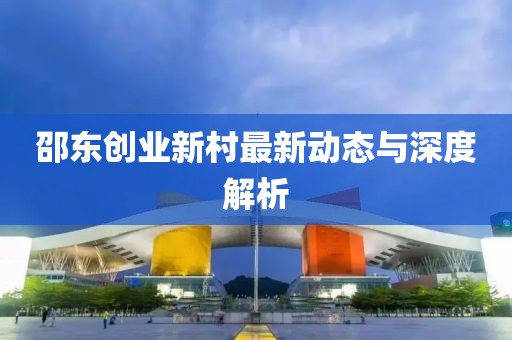 邵东创业新村最新动态与深度解析