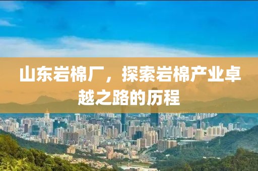 山东岩棉厂，探索岩棉产业卓越之路的历程