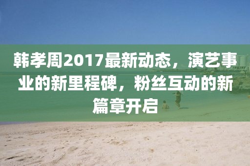 韩孝周2017最新动态，演艺事业的新里程碑，粉丝互动的新篇章开启