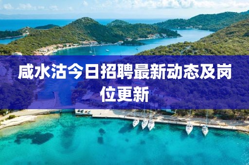 咸水沽今日招聘最新动态及岗位更新