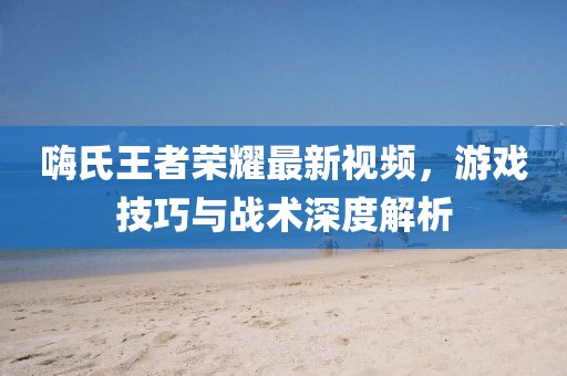 嗨氏王者荣耀最新视频，游戏技巧与战术深度解析