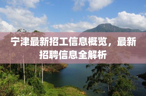 宁津最新招工信息概览，最新招聘信息全解析