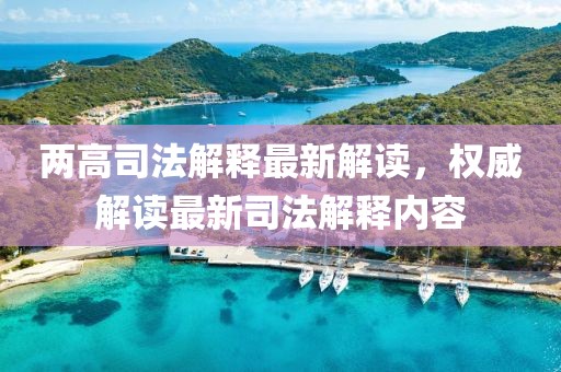 两高司法解释最新解读，权威解读最新司法解释内容