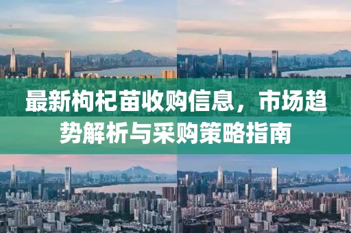 最新枸杞苗收购信息，市场趋势解析与采购策略指南
