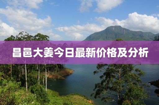 昌邑大姜今日最新价格及分析