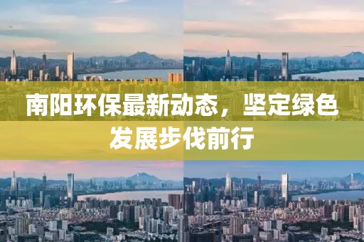 南阳环保最新动态，坚定绿色发展步伐前行