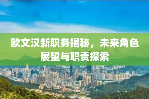 欧文汉新职务揭秘，未来角色展望与职责探索