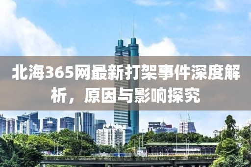 北海365网最新打架事件深度解析，原因与影响探究